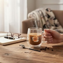 2 Adet Odi Home Çift Cidarlı Cam Kupa Bardak Double Wall Kulplu Bardak 250 Ml Aeropress