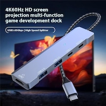 Type-c Çok Fonksiyonlu Genişletici, Hdmı, Usb 3.0, Usb 2.0 Ve Pd 100w Macbook İle Uyumlu Ve Notebook Şarj Desteği, 5gbps Veri Transferi, 4k 60hz Hdmı Çıkışı, Evrensel Uyumluluk Cz-336 Gri