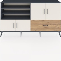 Arges Konsol 5 Raflı Tek Çekmeceli 4 Kapaklı 176x30x99 Antrasit-a Antrasit-aytaşı/çam