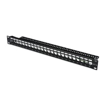 Dn-91411 24 Port Boş Patch Panel, Zırhlı, 1u Yüksekliğinde, Siyah Renk