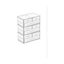 6 Katlı 9 Çekmeceli Organizer 24x14x30 Cm Şeffaf