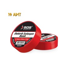 Sgs Elektrik İzolasyon Bandı - Kırmızı - 19 Mm X 9 Mt. - 10 Adet