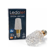 Ledolet 4w Diamond Kristal Vase Led Ampul Sarı Işık 3000k E27 Kristal Görünümlü Dekoratif Lamba
