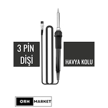 İstasyonlar İle Uyumlu Lehimleme Kolu 3 Dişi Pinli Yedek Havya Kalemi