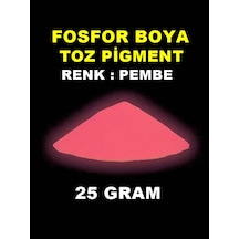 Fosfor Boya Karanlıkta Parlayan Pembe 25 Gram Fosforent Pigment