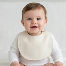 Babyjem Bürümcük Soft Müslin Mama Önlüğü Ekru