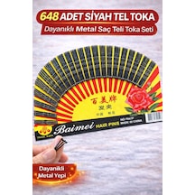 648 Adet Siyah Tel Toka Saç Tokası Dayanıklı Metal Profesyonel Saç Teli Toka Seti Açık Kahve