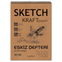 Kraft Kağıt A5 Eskiz Defteri 90 Gr. Spiralli 50 Yaprak Sketchbook