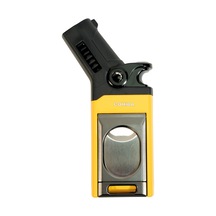 Cohiba Tek Torch Pürmüz Dahili S-v Cut & İğneli Sarı Siyah Metal Puro Çakmağı - Tr9527