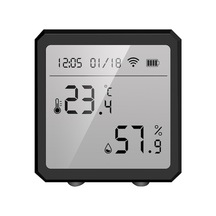 Novahub Siyah Tuya Akıllı Wifi Sıcaklık Nem Sensörü Kapalı Higrometre Termometre App Uzaktan Kumanda İle Siyah