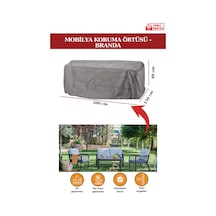 Gri Bahçe Mobilya Koruma Örtüsü Branda 200x160x80 Cm - Santimetre, Su Geçirmez, Güneşten Korur Gri
