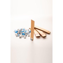 Ahşap Mum Fitili + Yapışkanlı Sehpa - 40 Adet 30mm X 150mm X 0,5mm