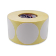Kuşe Etiket 40mm Çap Ruloda 500 Adet 40mm Kuka Çapında Baskısız Barkod Yazıcı Etiketi 1