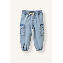 Defacto Kargo Cepli Beli Lastikli Jogger Fit Jean Pantolon Erkek Bebek F3761a526aunm39 Mavi-nm39