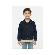 Gülerçocuk Unisex Siyah Mavi Gri Renk Alternatifli Çocuk Kot Ceket - Unisex Çocuk Denim Ceket Gri