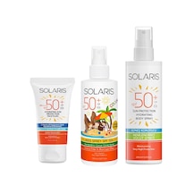 Solaris Günlük Nemlendirici Yüz Güneş Kremi SPF50+ 50 ML + Nemlendirici Çocuk Güneş Spreyi SPF ML + Güneş Güneş Kremleri