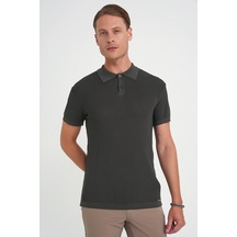 Comfort Fit Polo Yaka Kısa Kollu Haki Triko Tr 883 Haki