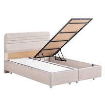 Mila İkili Set, Mila Çift Kişilik Baza Başlık Seti - Krem 160 x 200