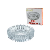 Ashtray Glass Elmas Mr-813 Güneş Küllük Y: 3.2cm Çap: 14.5cm Brkt-489764 Yuvarlak Sun Ashtray Cam