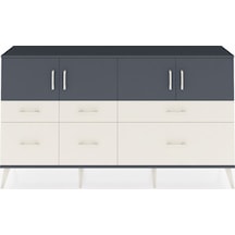 Arges Konsol 4 Raflı 6 Çekmeceli 4 Kapaklı 176x30x99 Antrasit-antrasit/aytaşı Antrasıt/aytası - Antrasıt