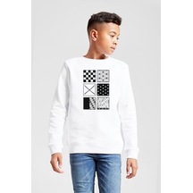 Tshirthane Demon Slayer Anime Patterns Beyaz Çocuk 2ip Sweatshirt 001 Beyaz