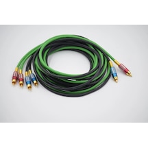 Bakır Amfi Rca Kablosu - 2 Giriş 4 Çıkış Anfi Rca Kablosu - 1 Metre - El Yapımı Tam Bakır - 1 Metre