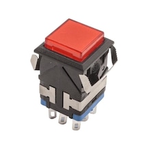 KD2-22 19mm Işıklı Yaylı Push Buton - Kırmızı