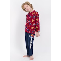 Rolypoly Winter Snow Dinos Açık Bordo Erkek Çocuk Pijama Takımı 5274-42302 Açık Bordo