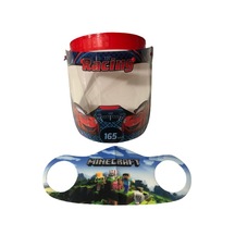 Gürbey Racing Baskılı Çocuk Siperlik + Minecraft Desenli Çocuk Maske