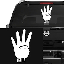 Rabia Simgesi Araba Stickerı Vinil Sticker Yapıştırma