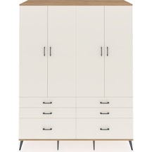 Kronos Gardrop 8 Raflı 6 Çekmeceli 4 Kapaklı 176x59x221 Çam-aytaşı Beyaz