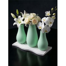 Elegance Serisi - Dörtlü Vazo Set - Renkli - Kendinden Hoş Kokulu - Dekoratif Set - Çiçekler Dahil Değildir 06458490