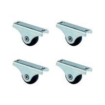 Siyah Furç Sabit Teker 20mm 4 Adet Set Çok Renkli