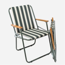 Metal Katlanır Kamp Sandalyesi 55 x 65 cm Beyaz - Siyah