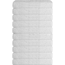 10 Lu Otel Banyo Havlusu %100 Pamuklu 70x150 Cm Beyaz 16/1 Aksoft 480 Gr Beyaz