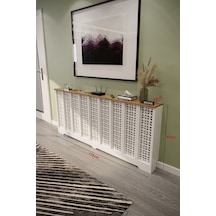 Truva Model Beyaz Üstü Çam Renk 176 CM Petek Kaplama Dresuar Çok Renkli