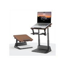 Bix Saiji D8 Ergonomik Laptop Standı Ahşap Yüzey Fare Platformlu Yükseklik Ayarlı Katlanabilir 11-17 İnç Dizüstü Bilgisayar Standı