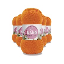 Tedar 5 Adet Cotton Lüks Yelek Tunik Kazak Bluz Hırka İpi Yünü Turuncu 97552 Najmaddin (No:1) 8.5Cm X 10.5 Cm
