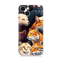 Apple Uyumlu iPhone 13 Silikon Kılıf Renki Kedi Türleri