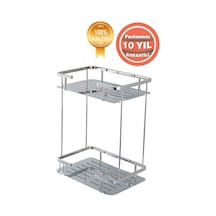 Çelik Banyo Paslanmaz Pirinç Lidya Iki'li 15x22 Cm Şampuanlık Süngerlik Köşeliği Duş Banyo Rafı Krom