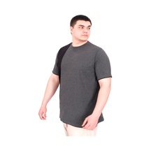 Mode Xl Büyük Beden Erkek T-shirt Parçalı Md08 U22134 Antrasit Antrasit