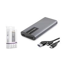 Hadron Hdx1781 M.2 Nvme/ngff Harici Ssd Kutusu Usb/type-c 10 Gbps Çift Arabirim Rgb Alüminyum - Gri