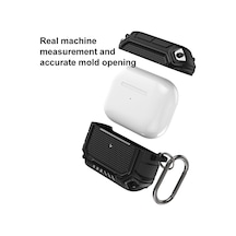 Airpods Uyumlu Pro İçin Kancalı Diamond Shield Mecha Tpu + Pc Kulaklık Koruyucu Kılıf Kırmızı