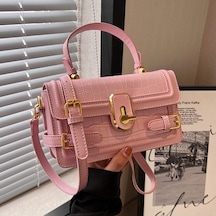 Çok Yönlü, Üst Düzey Çapraz Askılı Çanta, El Tipi Kare Çanta Beyaz - Pembe 707744 Beyaz - Siyah