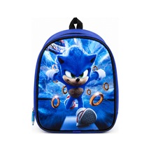 Miço Kids Sonic Desenli Sırt Çantası Suluk Bölmeli Lacivert