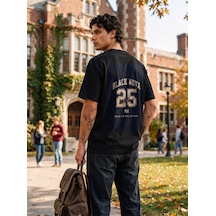 Black Nova Oversize Baskılı Unisex Tişört Class 25 Black Siyah