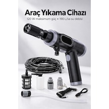 Çift Çalışma Modlu Araç Yıkama Makinesi Şarj Edilebilir Siyah