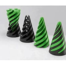 Spiral Geçmeli Koni Stres Çarkı - Masaüstü Dekoratif Obje Görsel İllüzyon - Fidget Stres Oyuncağı- Yeşil&siyah