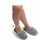 Twigy Perla Peluş Kadın Ev Terliği Gri 37/41 Gri