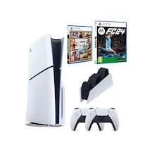 Sony Playstation 5 Slim + 2 Dualsense Kol + Şarj İstasyonu + 2 Oyun (İthalatçı Garantili)